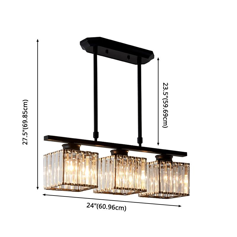 Square K9 Crystal Shade Island Light Contemporary Simplicity Lighting Freeture per cucina della sala da pranzo