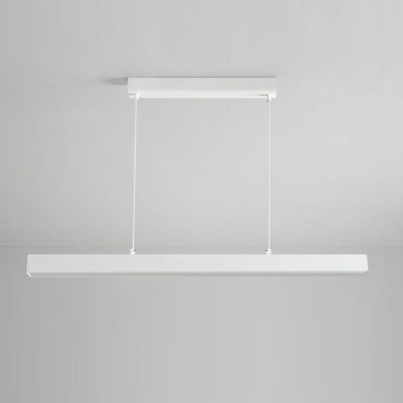 Modern Metal Pendant Light Rectangle Shape Island Light with Acrylic Shade for Living Room