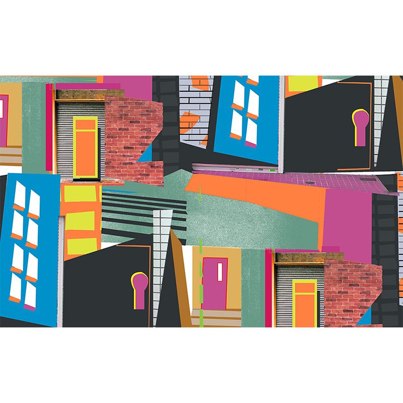 Close-Up Abstract Wall Mural Modern Non-Woven Material Wall Decor for Living Room