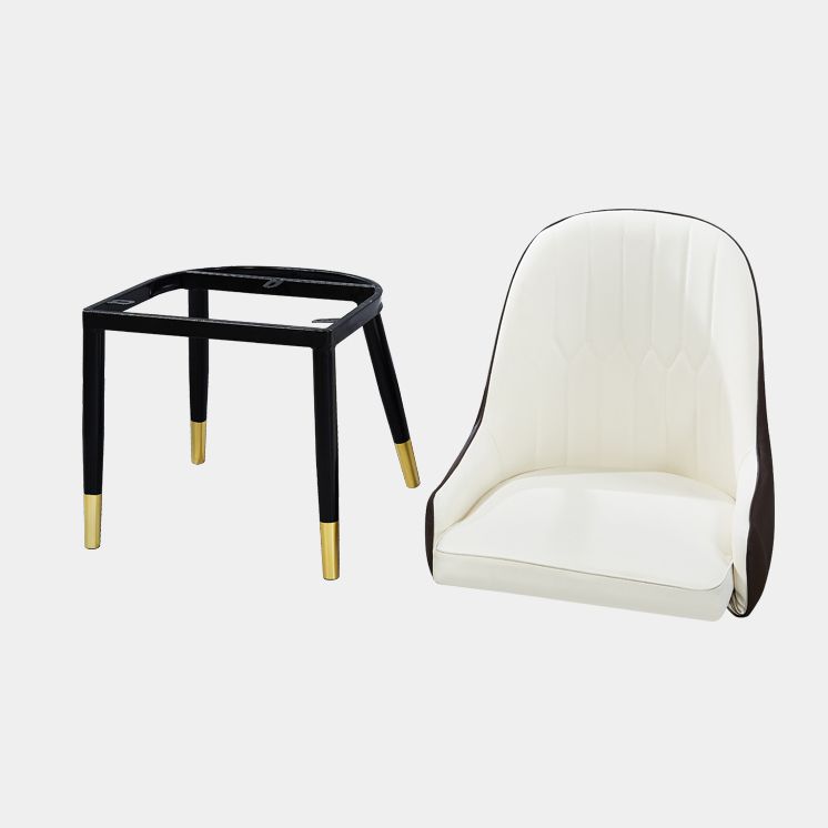 Chaise latérale de cuisine en cuir, chaise Parsons de salle à manger de 19 pouces de large pour restaurant