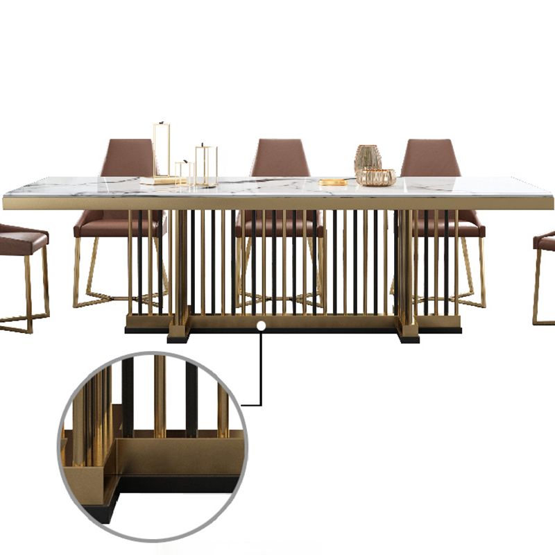 Mesa de comedor de lujo tradicional rectangular Mesa de piedra sinterizada