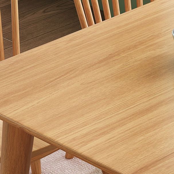 Modern Style Solid Wood Dining Set with Rectangle Shape Table and 4 Legs Base