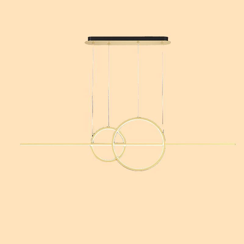 Metal 3-Light Pendant Light in Modern Minimalist Linear LED Silicone Island Light