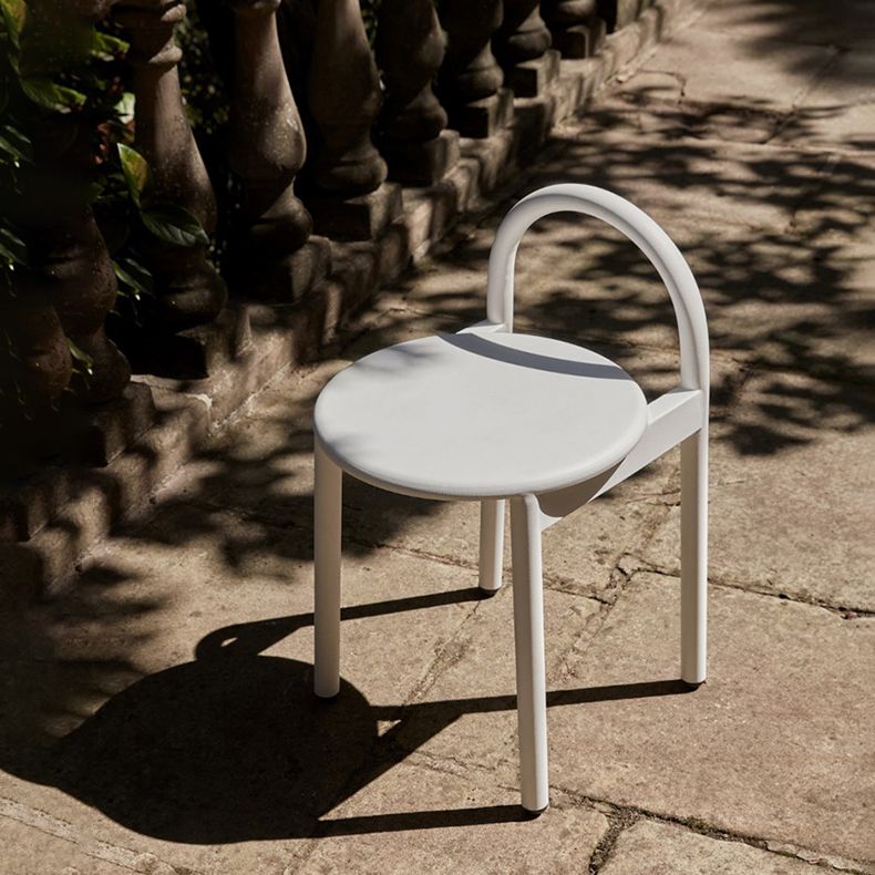 Modern Circular Wood Top Barstool Metal 4 Legs Bar Stool for Living Room