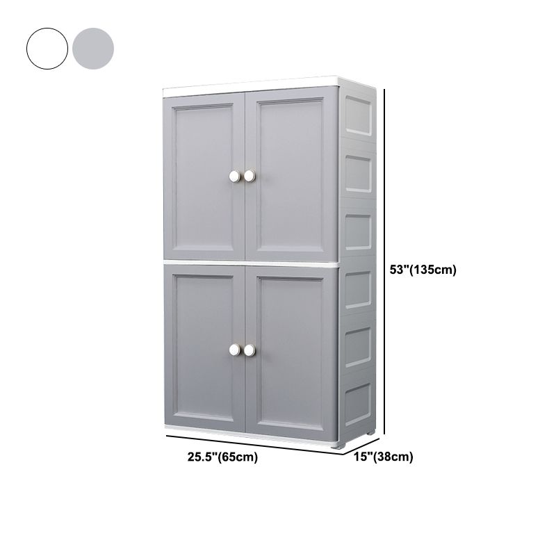 Plastic Matte Finish Storage Cabinet for Bedroom Contemporary Cabinet with Hinged Door