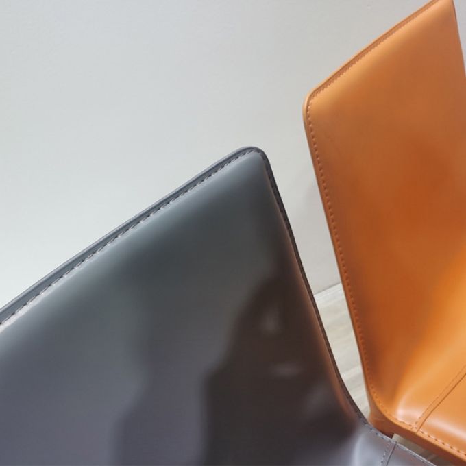 Faux Leather Dining Chairs Contemporary Side Chairs with Metal Base