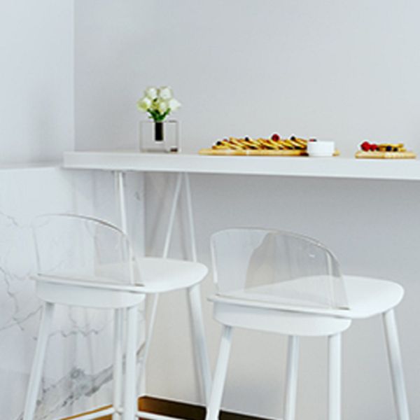 Modern Rectangle Bar Dining Table Artificial Wood Bistro Table in White