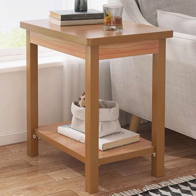 Modern Style Cocktail Table Artificial Wood Black/wood Color Square Coffee Table