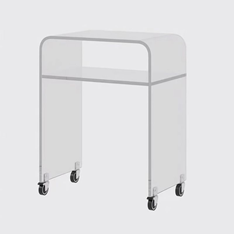 Sled 1 Single Coffee Table Clear Acrylic Cocktail Table with Casters