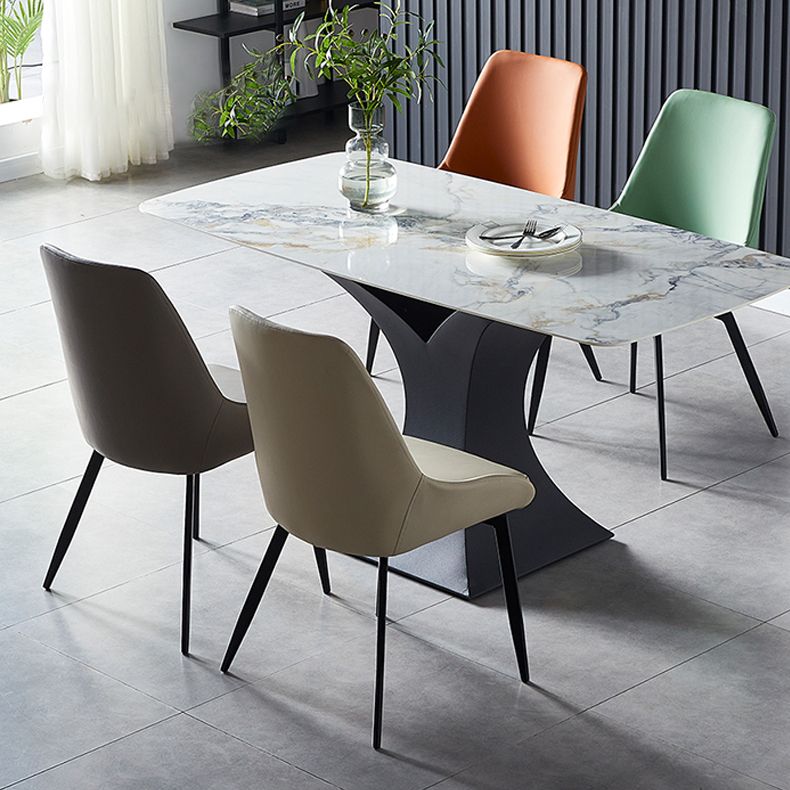 Chaises de salle à manger rembourrées par chaise latérale à bras arrière solide de conception industrielle