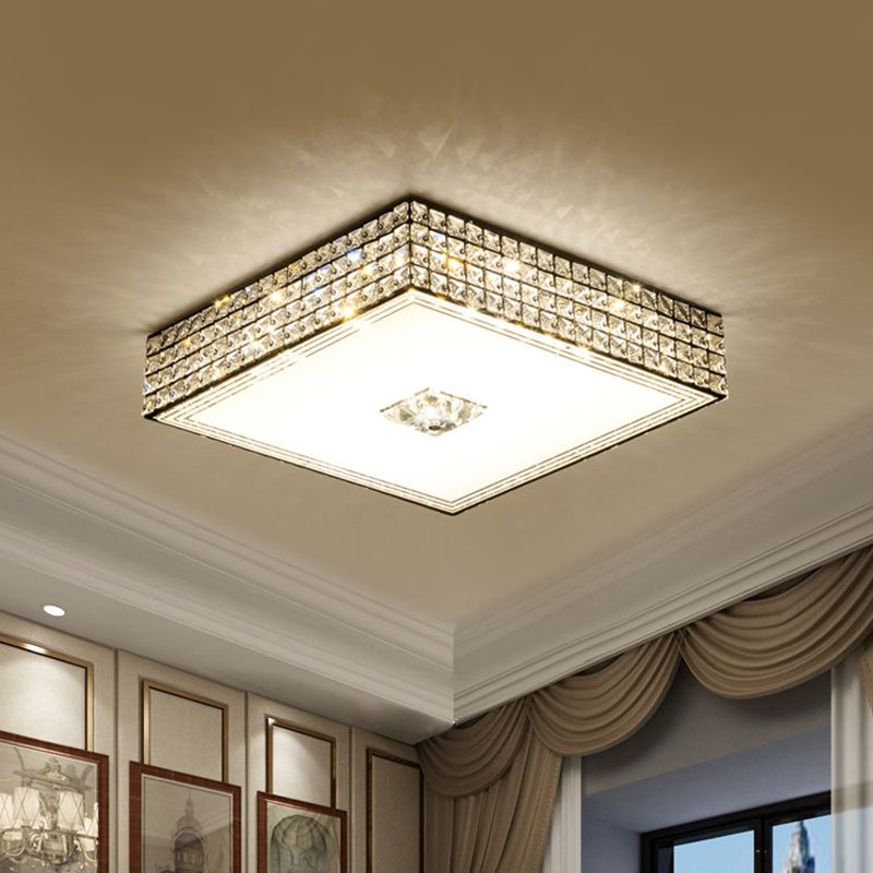 K9 Crystal Squared Flush Lighting Modern LED Black Ceiling Mounted Lamp voor Slaapkamer