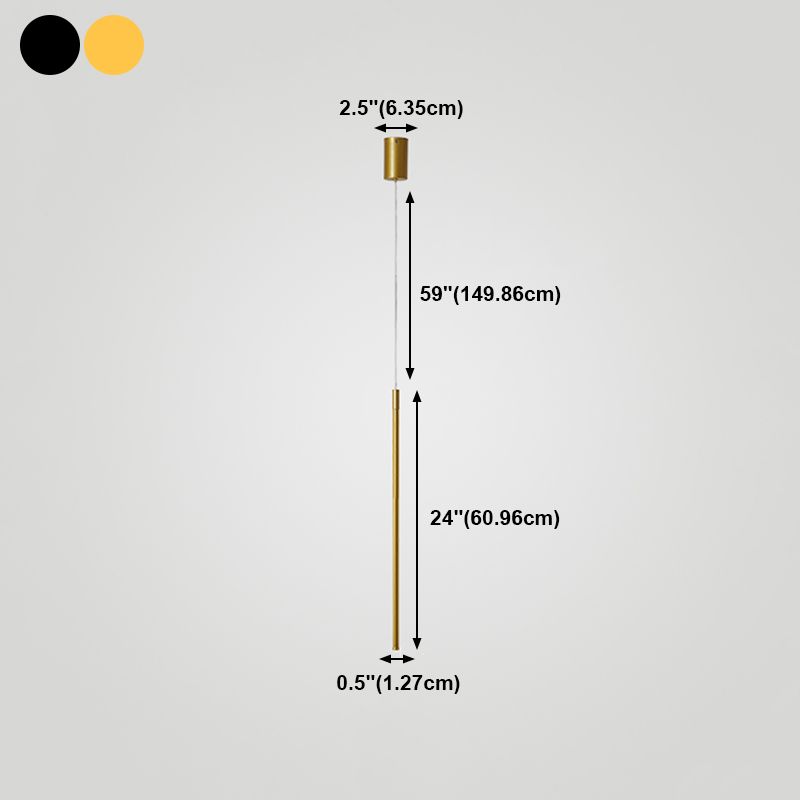 Cylinder Shape Pendants Lights Style Contemporary Metal Lampes suspendues en métal