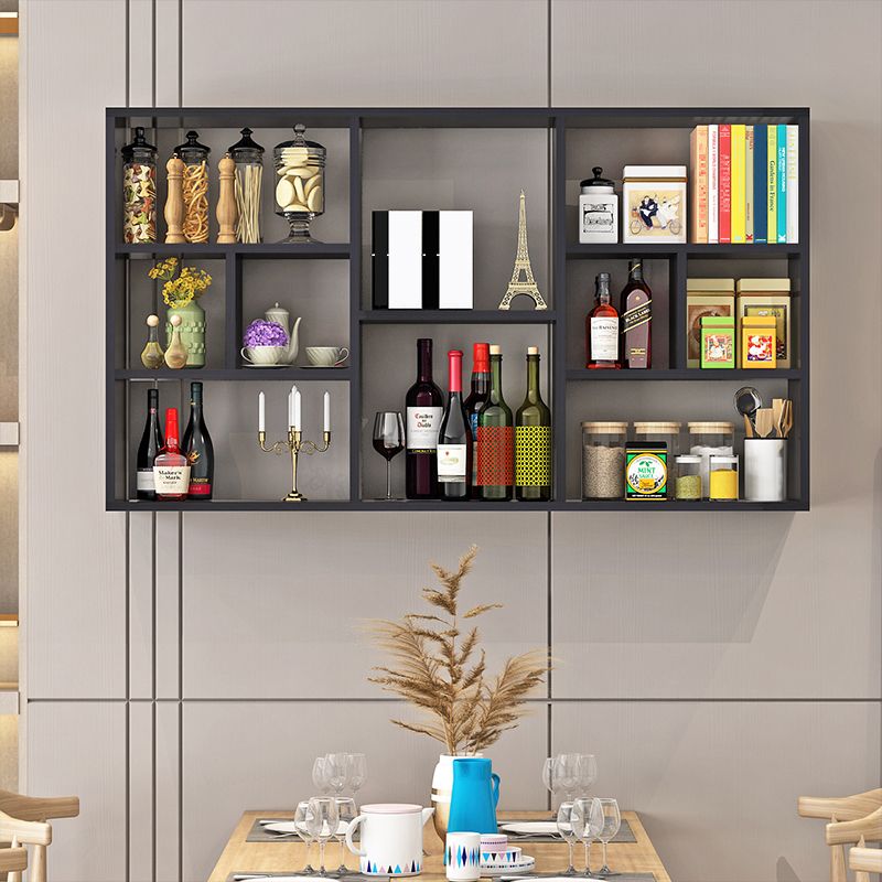 Contemporary Wall Unit Bookshelf Horizontal Manufactured Wood Bookcase