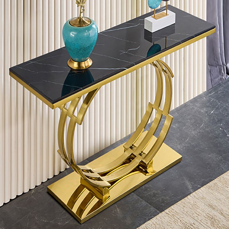 Marble Rectangle Accent Table Stain Resistant 31.5" Tall Console Table