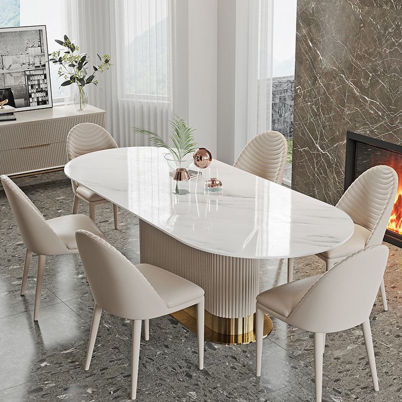 Modern Dining Sintered Stone Table Dining Oval Table for Home