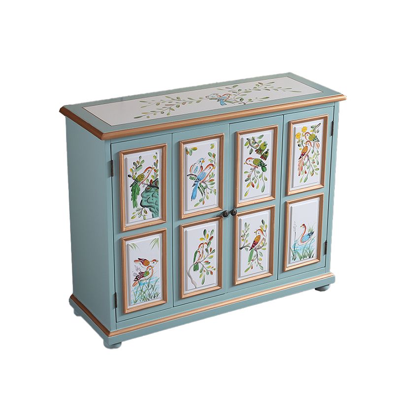 Industrial Rectangle Accent Cabinet Wood Knobs Cabinet with Doors