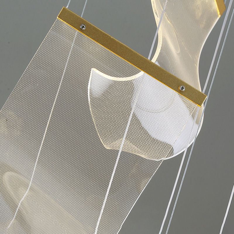 Luminaires suspendus en papier suspendu au plafond acrylique moderne pour la cage d'escalier