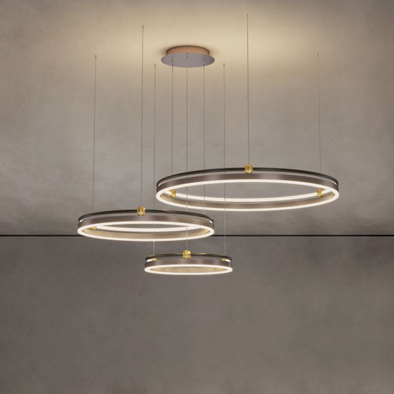 Metall mehrstufige Kronleuchterleuchte Moderne LED-Kaffee Kronleuchter Anhänger Licht