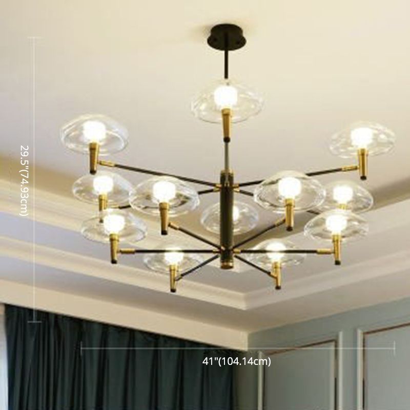 Lámpara de lámpara sombreada de negro simplicidad estilo techo de metal luz colgante de techo