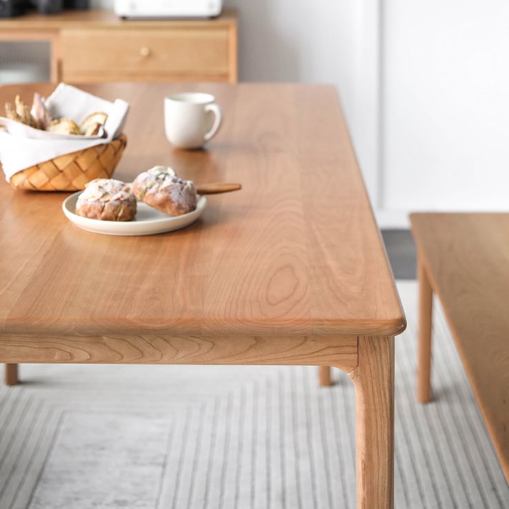 Rectangle table à manger contemporaine table fixe blanche avec du bois massif en pin