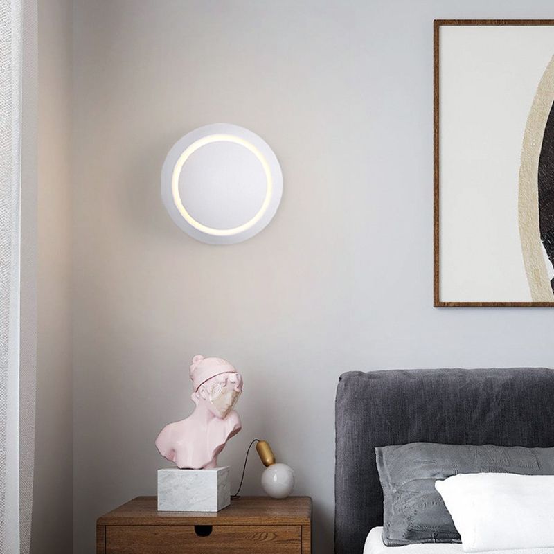 Modern Metal Rotatable Wall Light Round 6.5" High LED Wall Sconce for Living Room