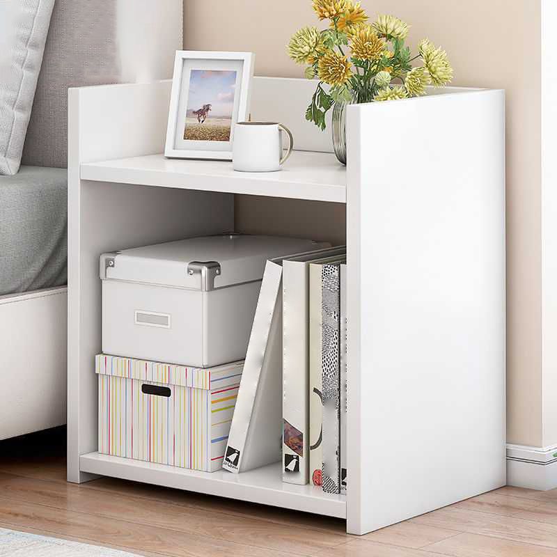 15.7" /18.8" Tall Wooden Nightstand Modern Night Stand with Shelves