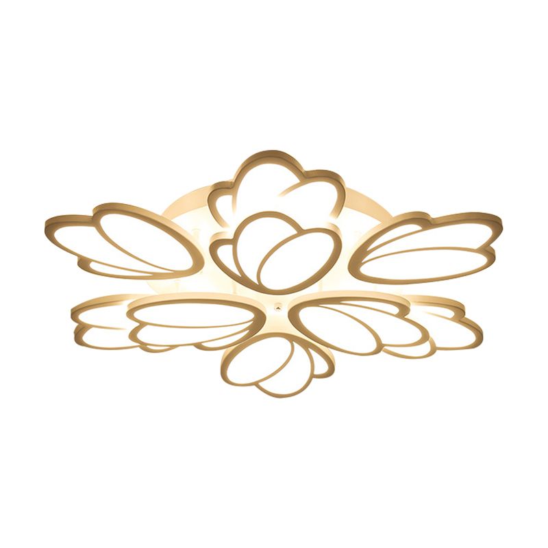 Leaf-Unterputzleuchte, modernes Acryl, 3/6/9 Lichter, Wohnzimmer-LED-Deckenleuchte in warmem/weißem/natürlichem Licht