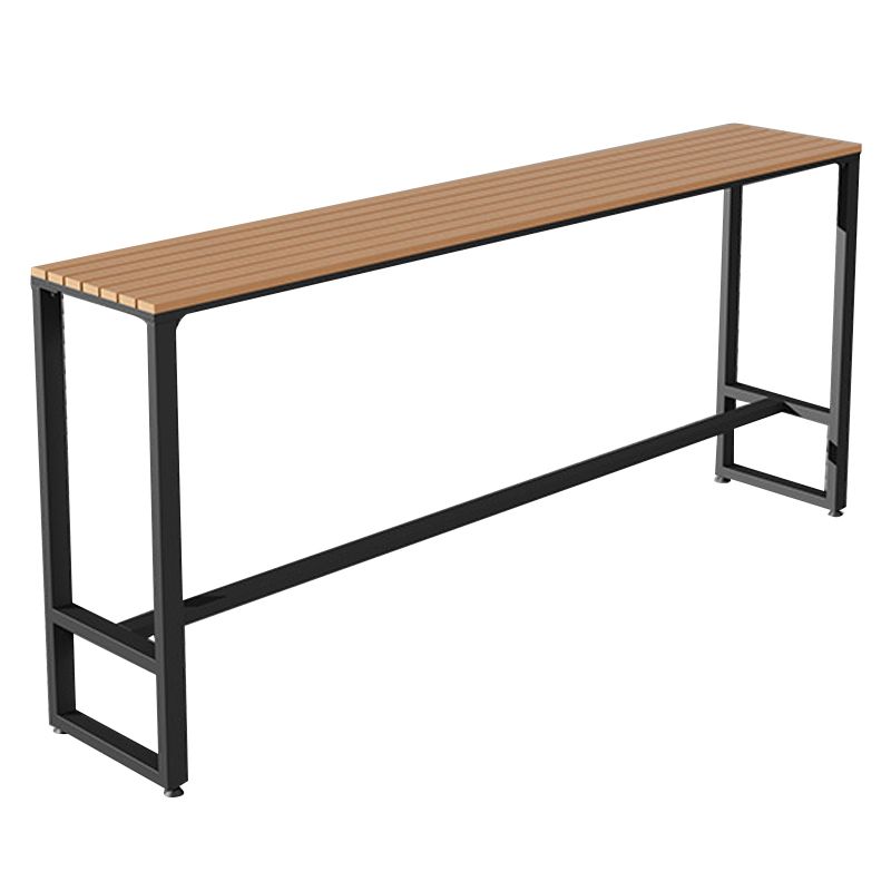 Industrial 41.3"H Bar Table Rectangular Wooden Top Table for Patio