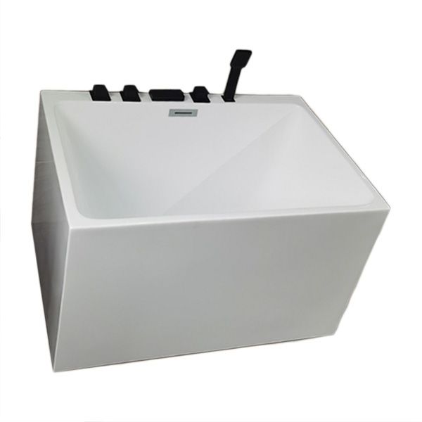 Back to Wall Soaking Bathtub Modern Antique Finish Rectangular Bath Tub