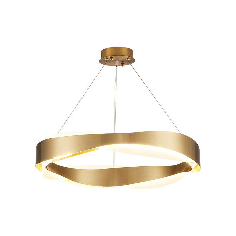 1-Licht-Suspension Licht postmoderner Ringform Metall Kronleuchterleuchter in Gold