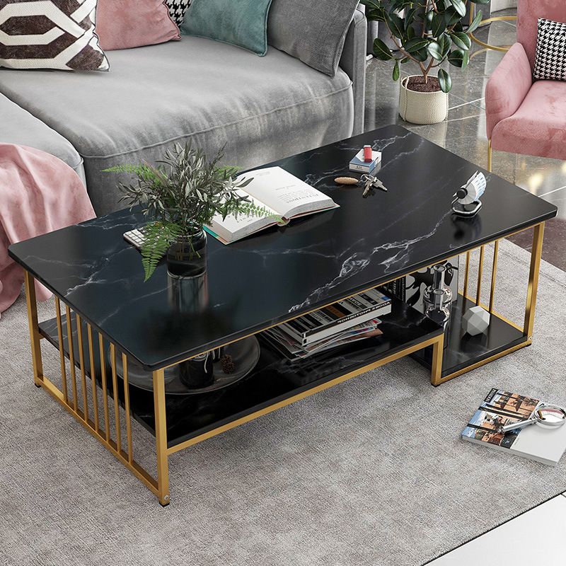Rectangular Storage Coffee Table  Contemporary Frame Cocktail Table for Home