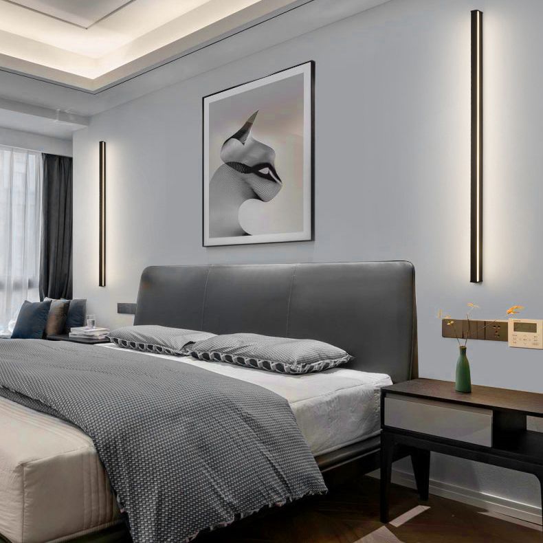 Creatieve minimalistische stijl lineaire wandkandelpas aluminium 1 lichte staten