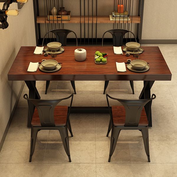 Industrial Dining Table Set 1/2/5 Pieces with Metal Base Kitchen Furniture Set
