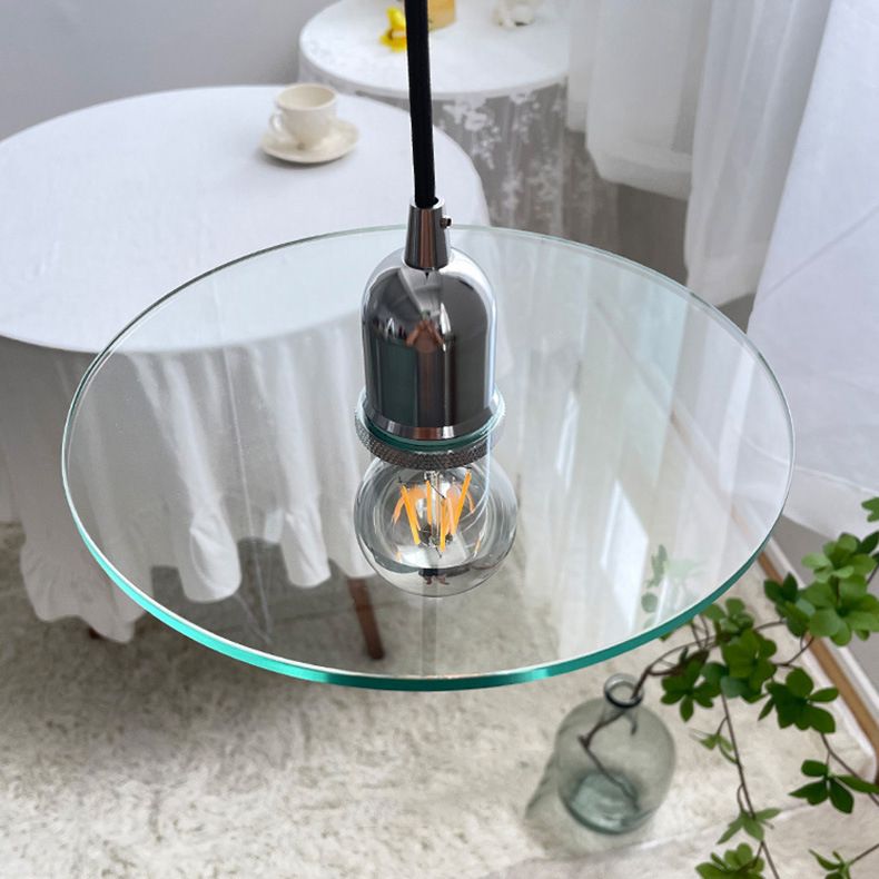 Verre transparente en verre moderne Pendre de plafond mince à 1 lumière pour le café
