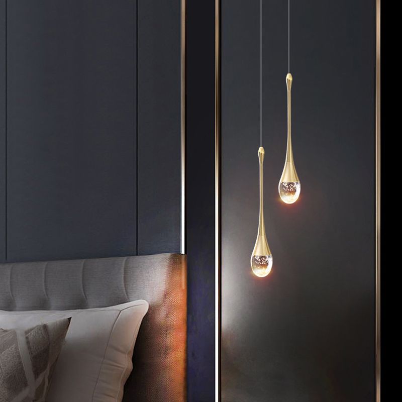 Aluminium LED hanglamp in moderne luxe stijl kristal traanhanglamp voor slaapkamer