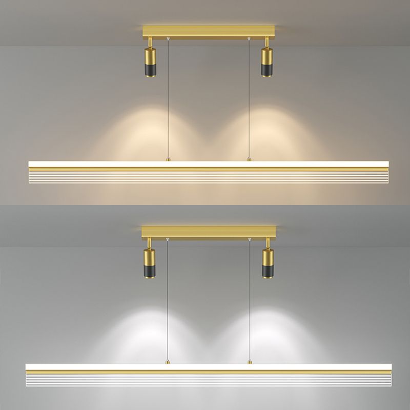 Rectangular Acrylic Island Lighting Simple Style LED Suspension Light with Spotlight