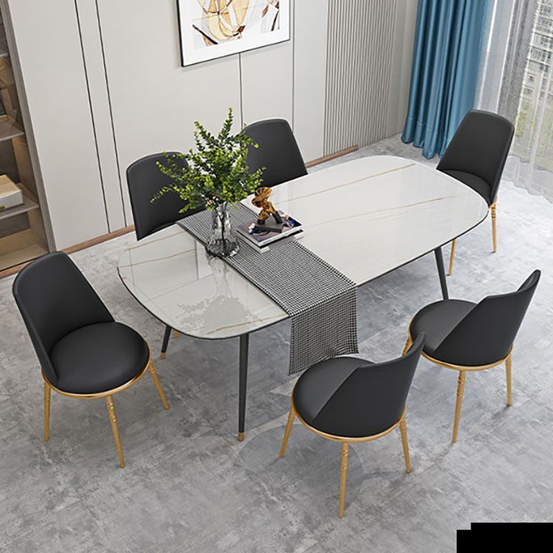 Silla lateral escandinava de piel sintética para el hogar, silla con respaldo sólido sin brazos