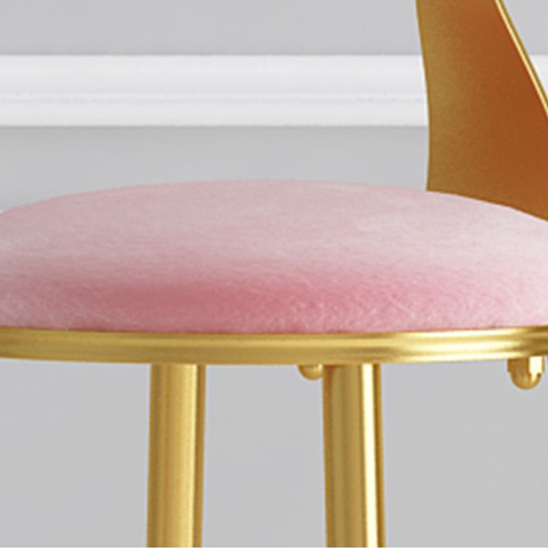 Nordic Style Bar-stool Round Counter Bar Stool with Metal Legs for Kitchen