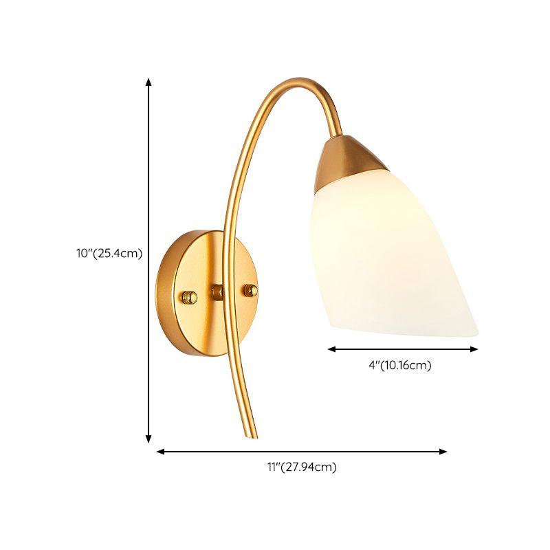 Modernist 1 Light Wall Sconce Gold Metal Sconce Lighting for Bedroom