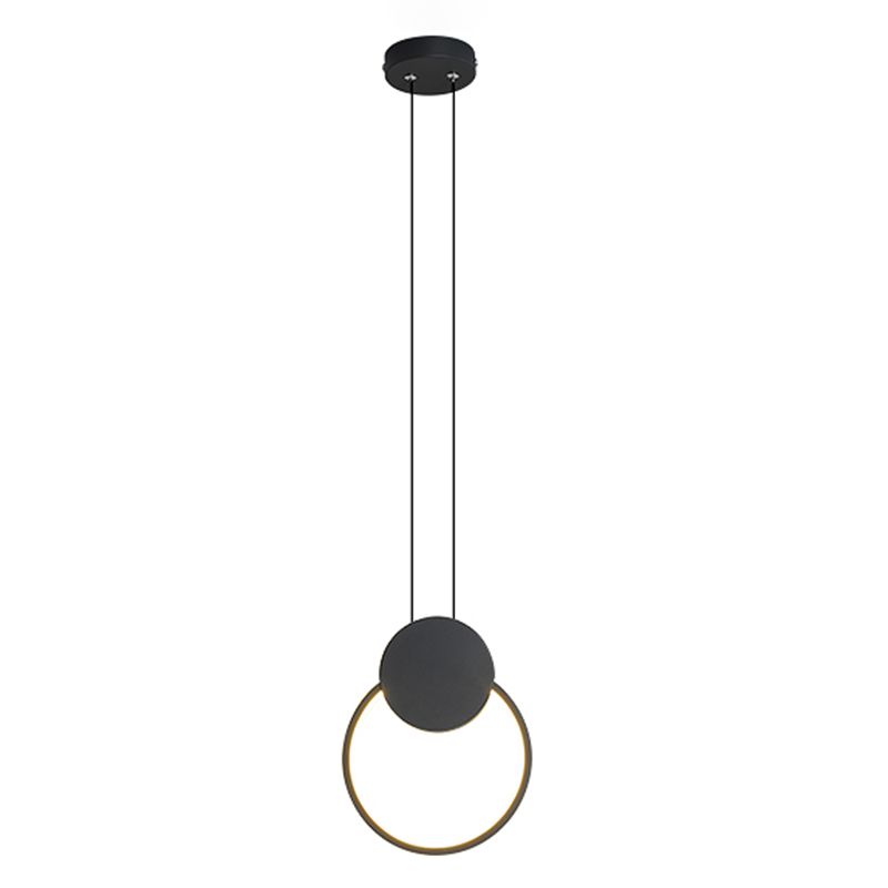 Minimalisme pendentif léger acrylique à 1 lumière LED vers le bas pour chambre à coucher