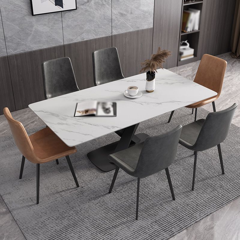 Modern Rectangle Dinette Set 1/3/4/5/6/7 Pieces Dining Table Set with Sintered Stone Top