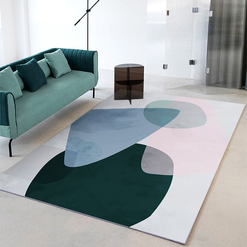 Orange Modern Carpet Polyester Color Block Carpet Non-Slip Backing Carpet for Living Room