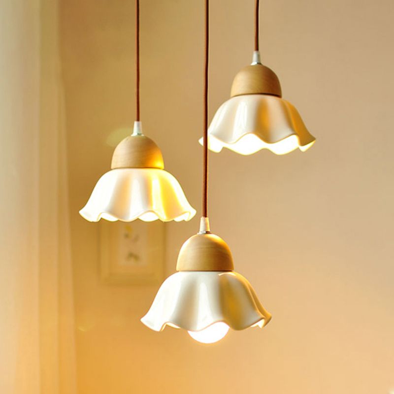 Éclairage d'éclairage en bois Kit de pendentif nordique moderne pour salle à manger