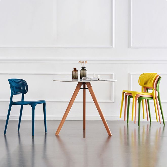 Plastic Contemporary RestaurantSide Chair Colorful Stacking Dining Chair