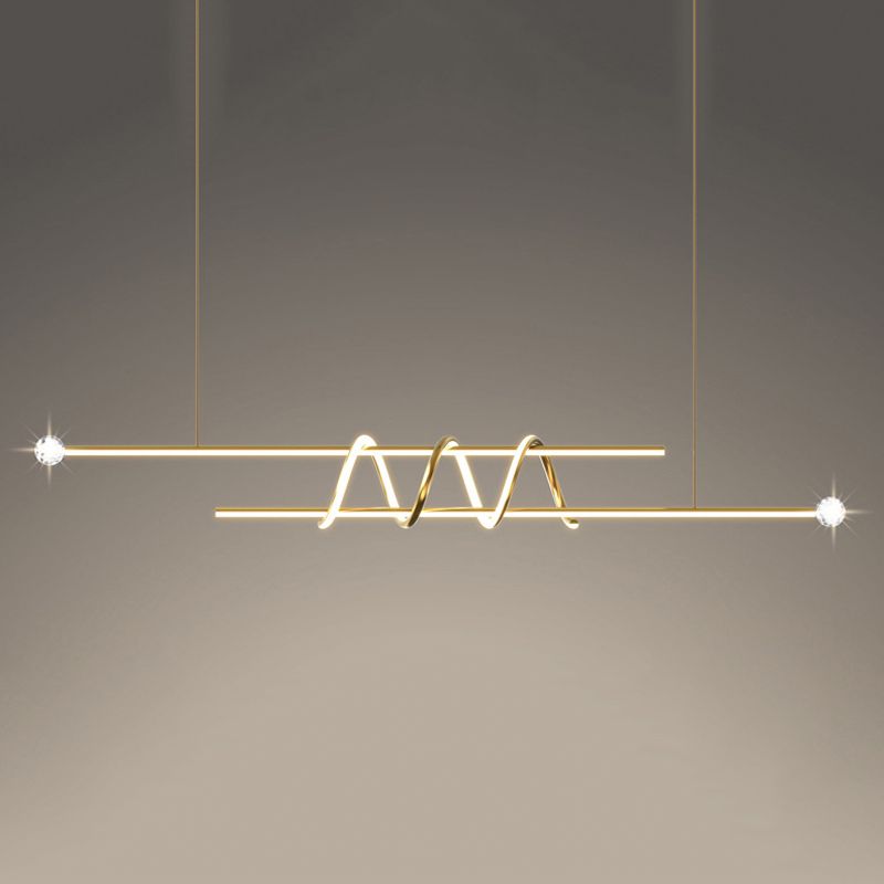 Modern Style Linear Shape Island Pendants Metal Pendant Lights for Dining Room
