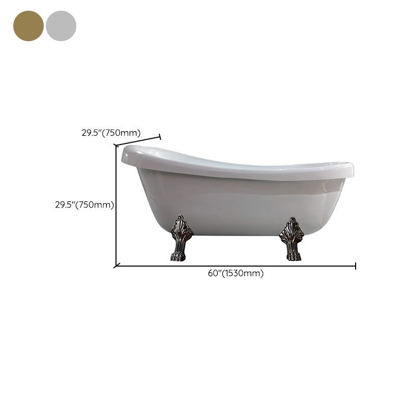 Freestanding Soaking Bath Antique Finish Modern Oval Bath Tub
