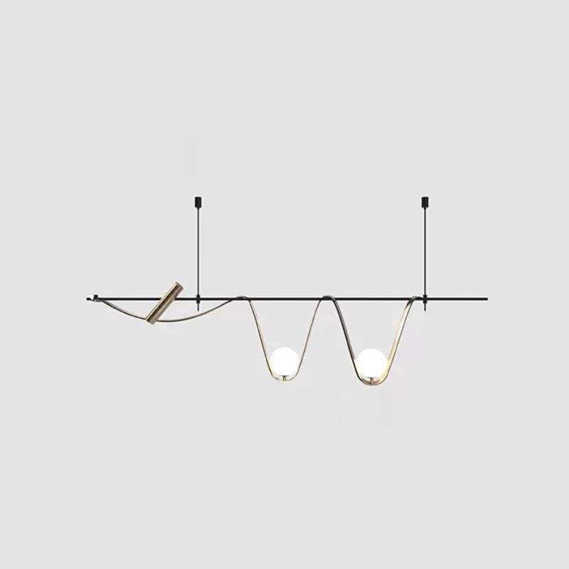 Modern Style Wave Shape Island Pendants Metal Pendant Lights for Dining Room