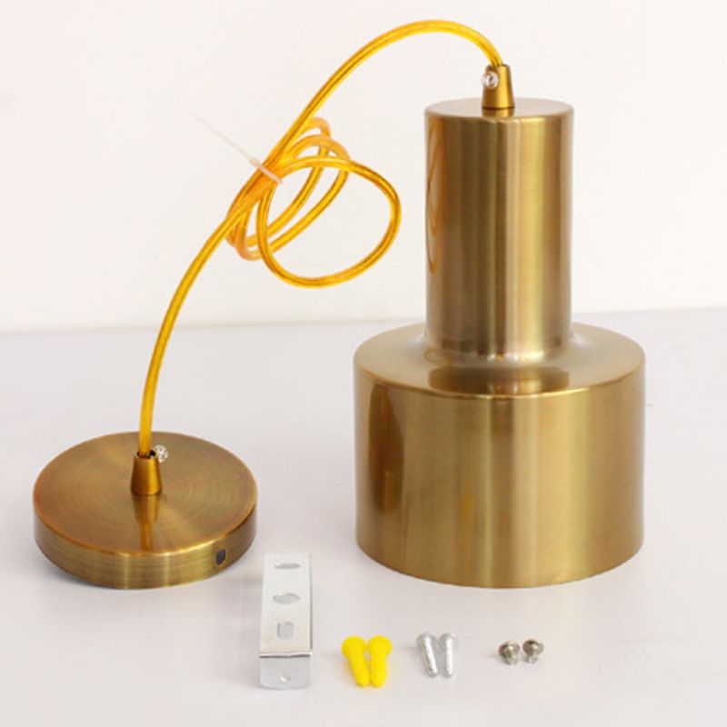 Lampe à suspension en fer électroplate dans le pendentif simple cylindroid moderne de style luxueux
