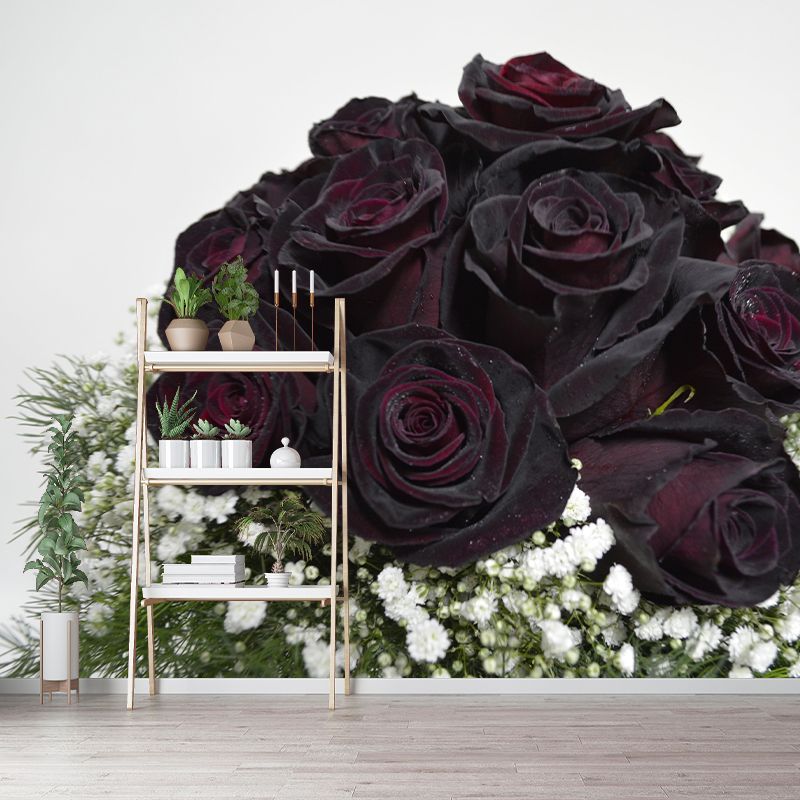 Roses Contemporary Mural Decal Sitting Room Moisture Resistant Wall Decor