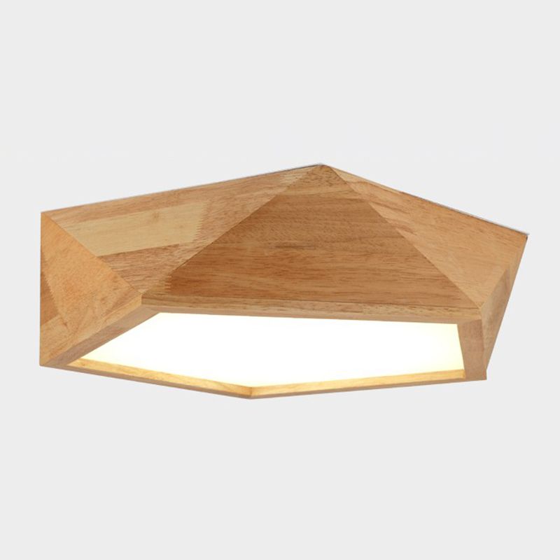Plafonnier LED en acrylique de simplicité moderne, montage encastré géométrique en bois pour les espaces intérieurs